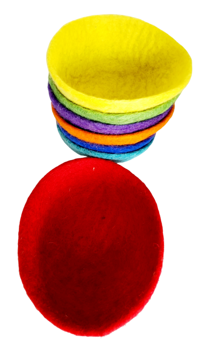 Rainbow Felt Bowls Set of 7