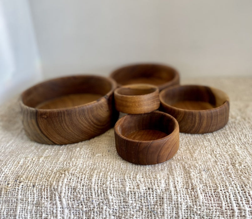 Teak Nesting Bowls Set of 5