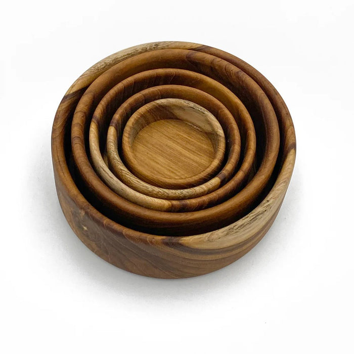 Teak Nesting Bowls Set of 5