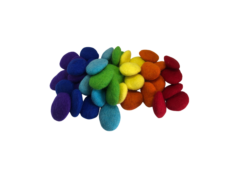 Rainbow Felt Pebbles Set of 42