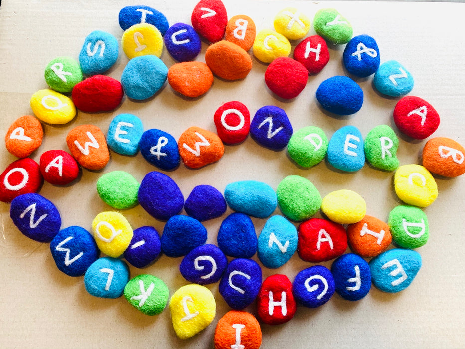 Rainbow Alphabet Pebble Set of 59