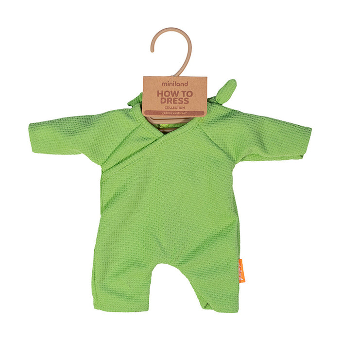 Doll Clothes Green Pajamas with Hat 32 cm