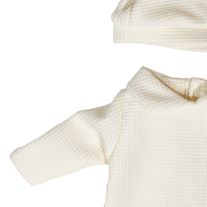 Doll Clothes Beige Pajamas with Hat 38 cm