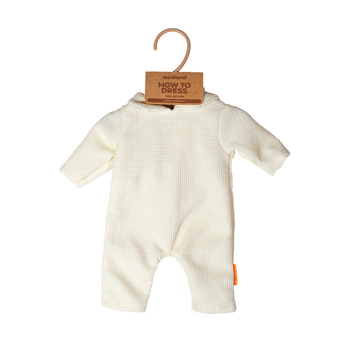 Doll Clothes Beige Pajamas with Hat 38 cm
