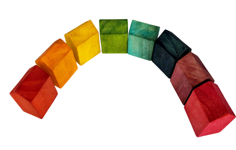 Rainbow House Blocks Set of 8