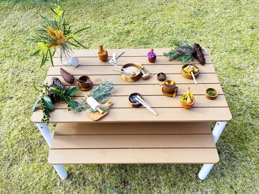 Outdoor Children's Table and Bench with Potion Accessories ...