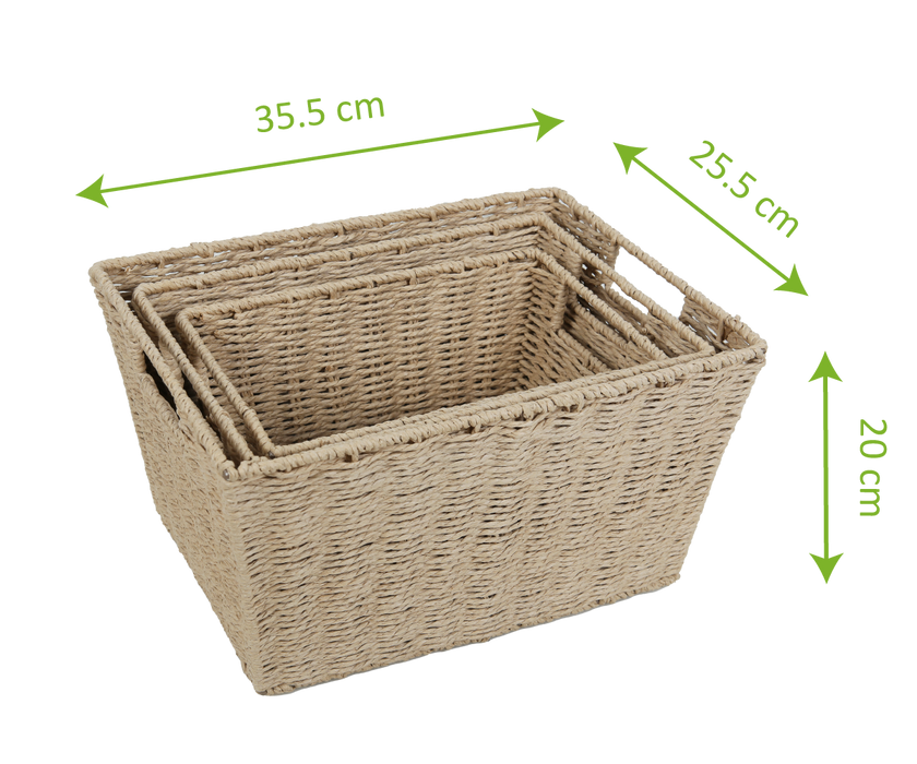 Rectangular Baskets Small Set of 3