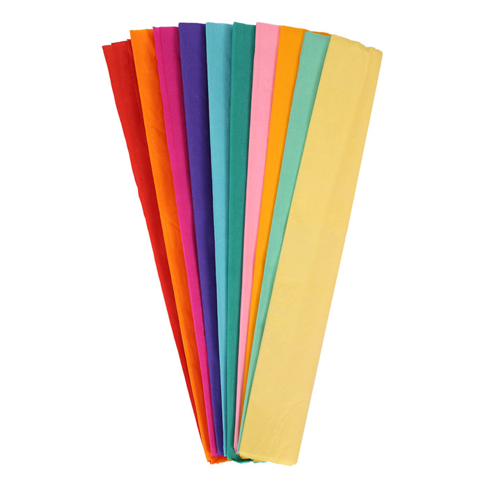 Crepe Paper Assorted Colours Pack of 50