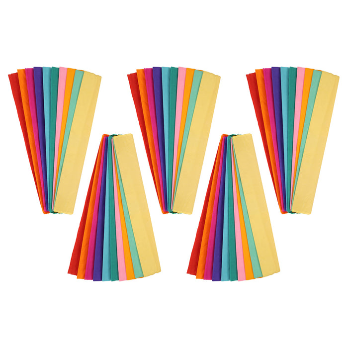 Crepe Paper Assorted Colours Pack of 50