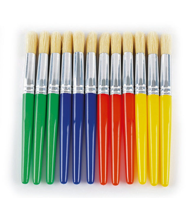 Bristle Paint Brush Pack of 12
