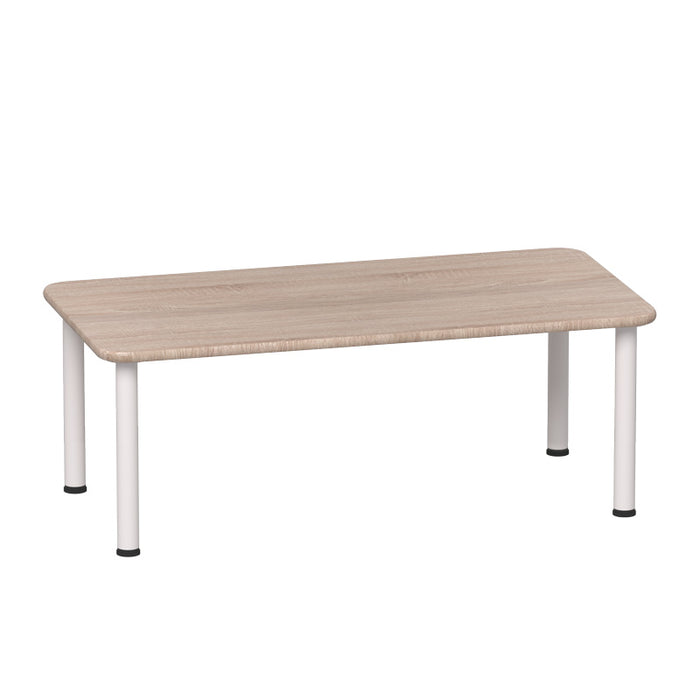 Santino Rectangular Table - Oak Top, White Legs - 48cm H