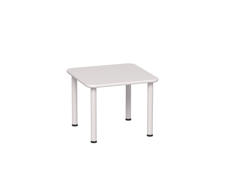 Santino 1 Square Table - White top, white legs - 52cm H