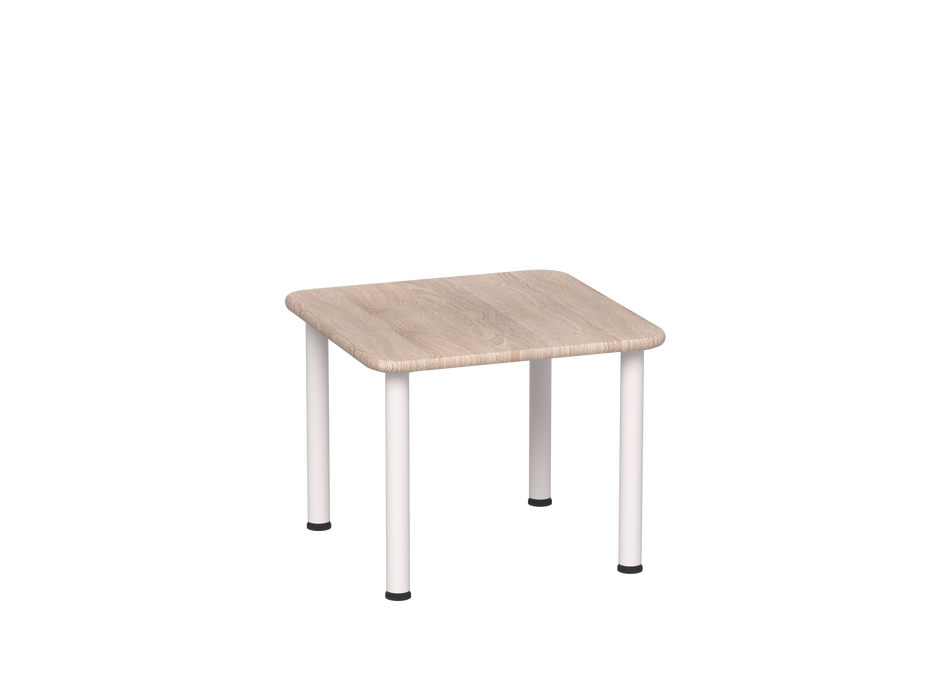 Santino 1 Square Table - Oak top, white legs - 47cm H