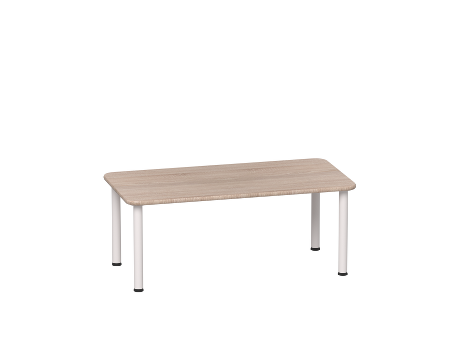 Santino 2 Rectangular Table - Oak top, white legs - 52cm H