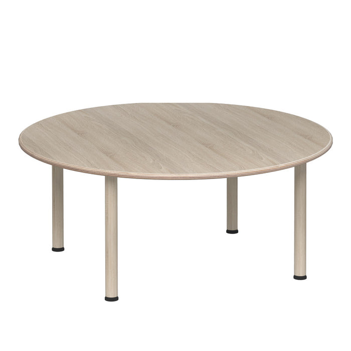 Emmanuele Round Table 120cm d - Oak Top, Oak Legs - 58cm H