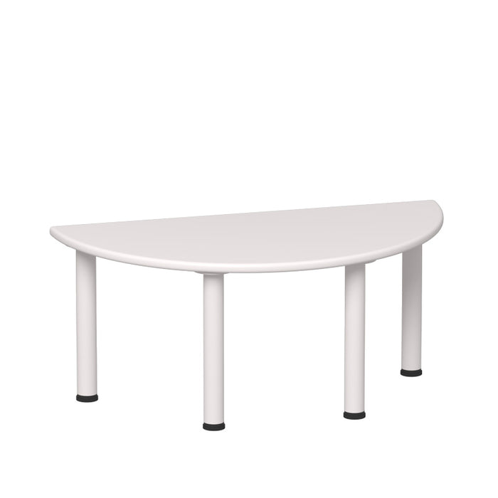 Emmanuele 1/2 Moon Table - White Top, White Legs - 40cm H