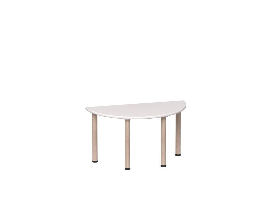 Emmanuele 2 1/2 Moon Table - White top, oak leg - 52cm Hs