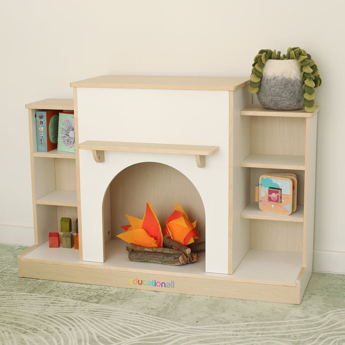 Fireplace with Mantle Shelves