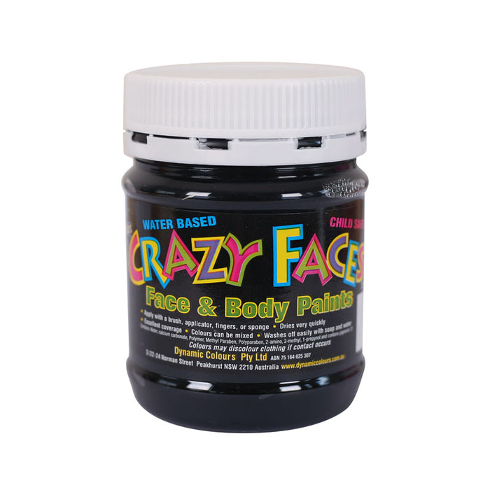 Crazy Faces Face & Body Paint 250ml Black