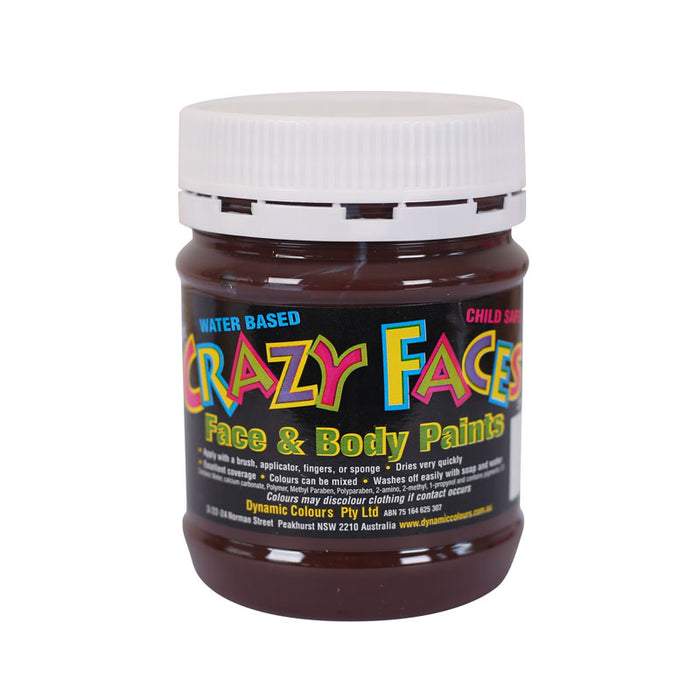 Crazy Faces Face & Body Paint 250ml Brown