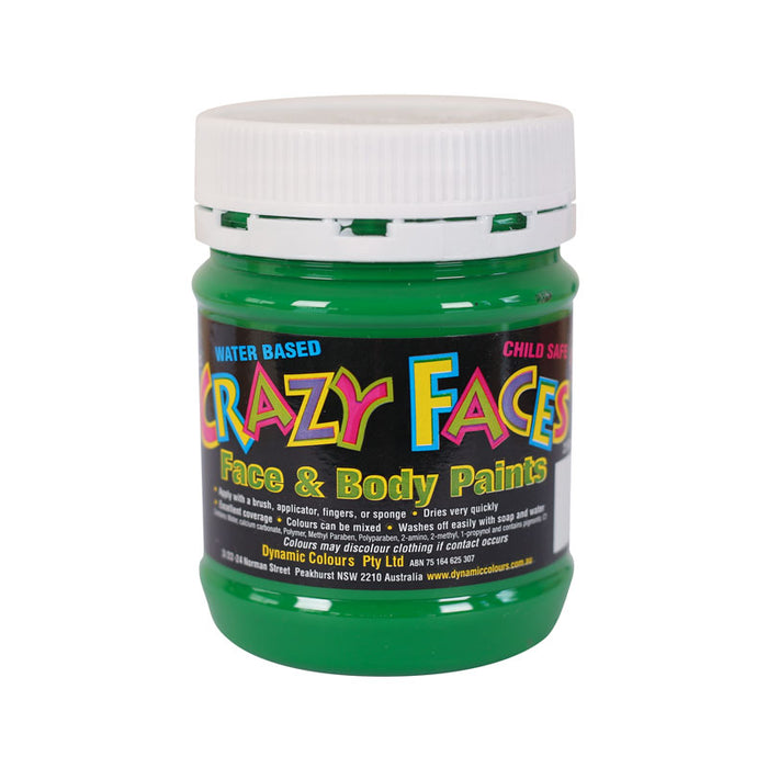 Crazy Faces Face & Body Paint 250ml Green