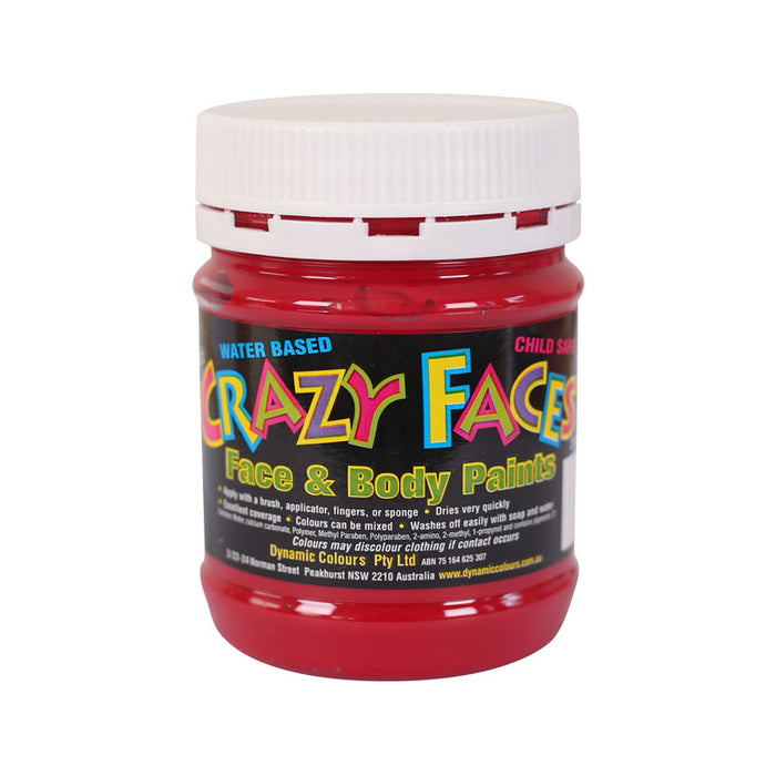 Crazy Faces Face & Body Paint 250ml Red
