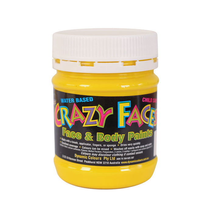 Crazy Faces Face & Body Paint 250ml Yellow