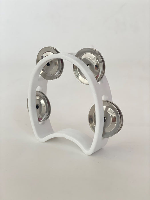 Headless Tambourine White Plastic 10cm