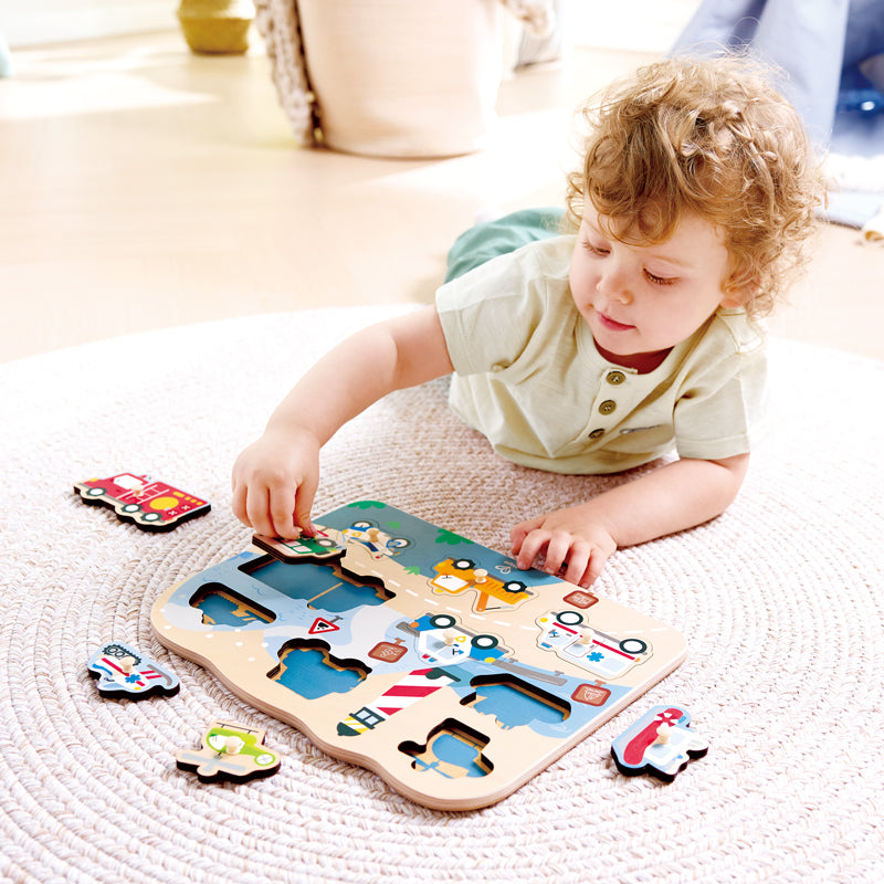 Emergency Vehicles Peg Puzzle 10 Pcs