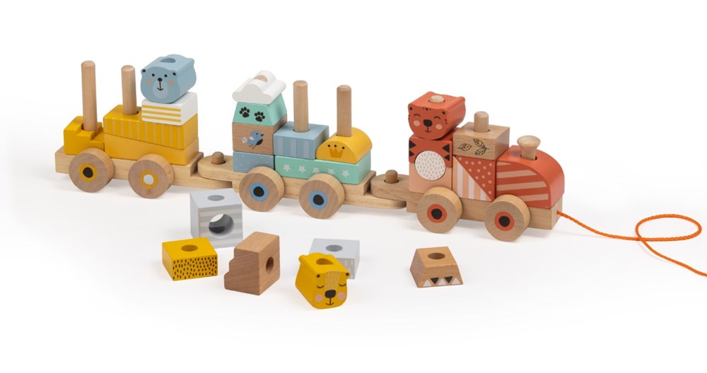 Wooden train blocks