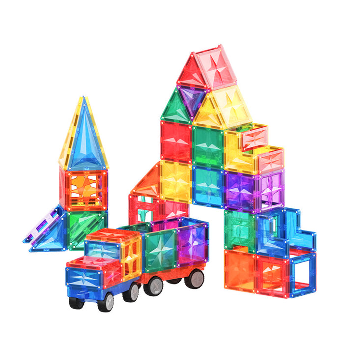 Star Magnetic Tiles Rainbow 108 Pcs in Storage Container