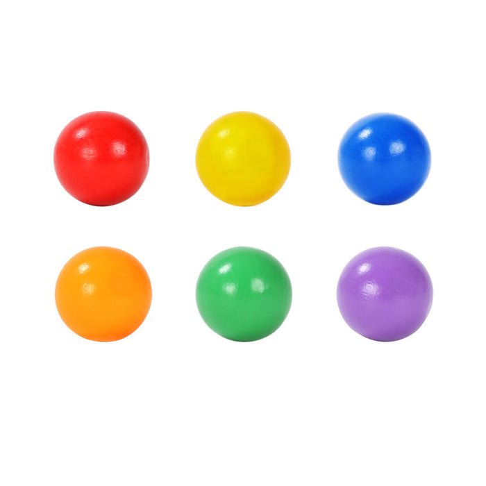 Wooden Ball for Marble Run Rainbow Set of 6