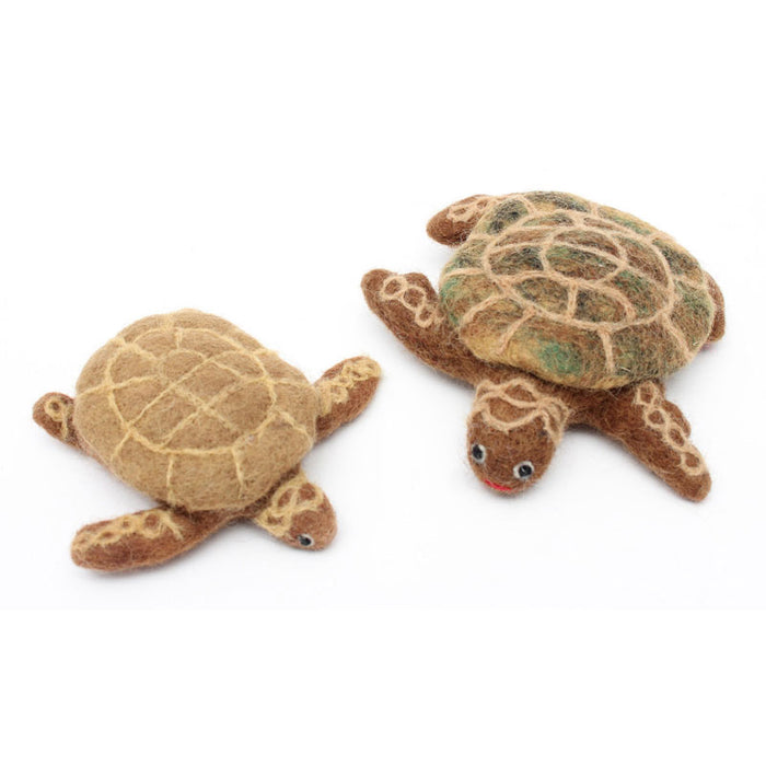 Felt Brown Turtles Set of 2
