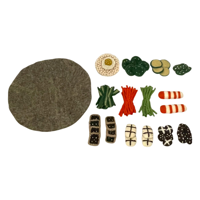 Korean Bibimbap 16pc Felt Food Set