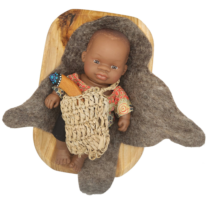 Aboriginal Australia 21cm Baby Boy Coolamon Set