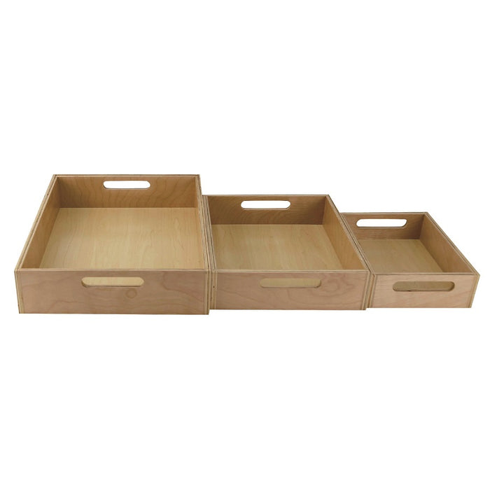 Wooden Trays with Lids - Set of 3