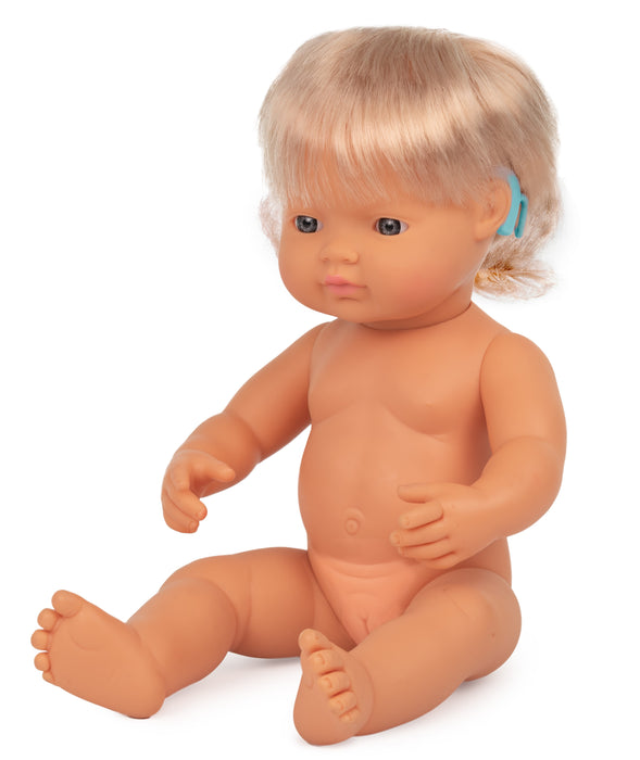 Caucasian Girl Doll with Hearing Implant