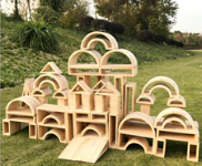 Outdoor Rubberwood Blocks 58 Pieces